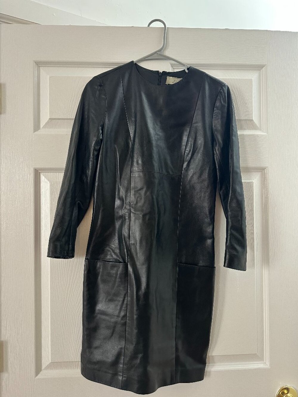 Vintage Billy Reid Genuine Leather Shift Mini Dress - Size 4